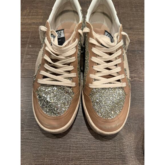 Golden Goose GGDB Ball Star platinum glitter sneakers size 40 EUC - Picture 2 of 6